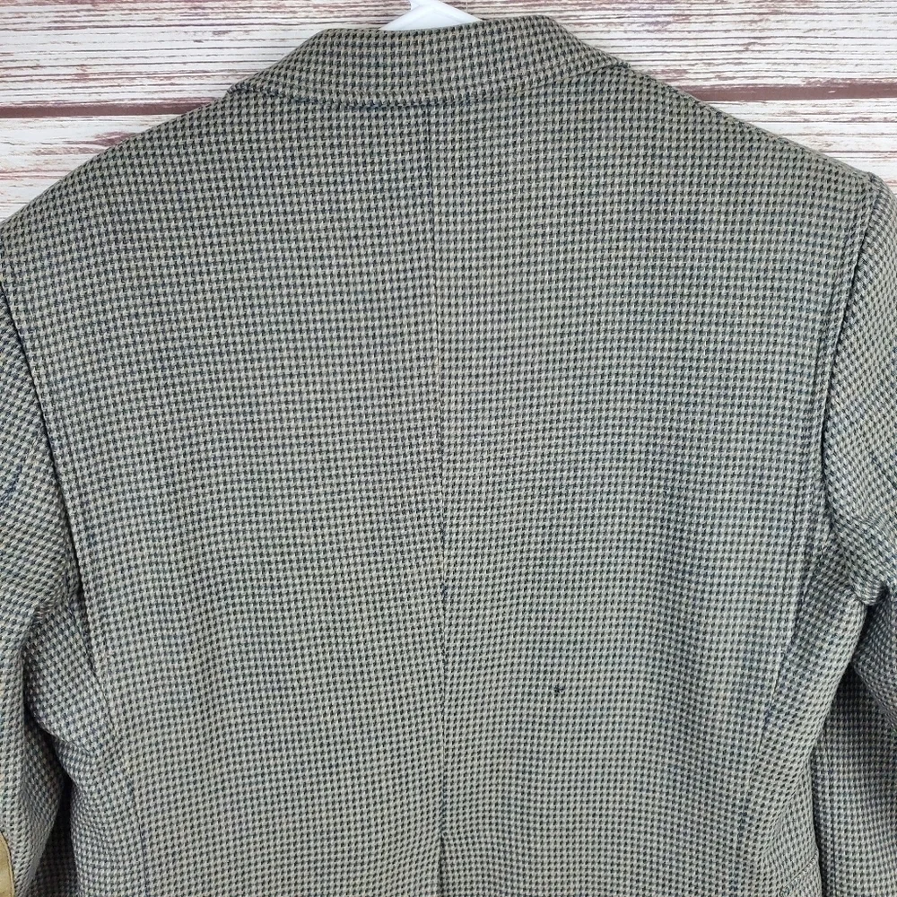 Pendleton Mens Size 40 Vtg 100% Wool Green Houndstooth 2-Button Blazer Jacket